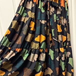 Colorful Leaf Print Women's A-Line Skirt